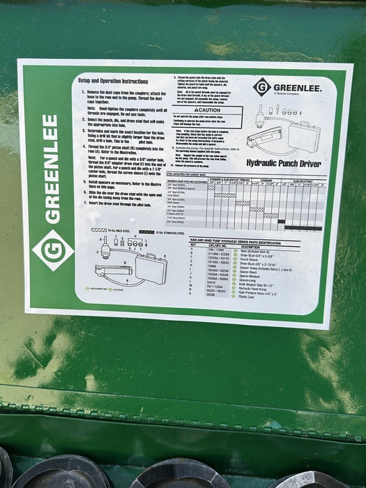 Greenlee 7310 1/2 to 4 inch Hydraulic Knock Out Punch & Die Set Nice   5/29 #5