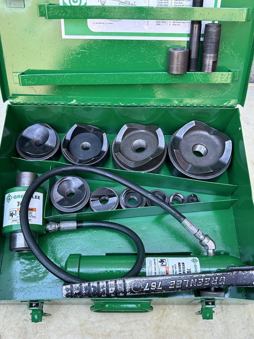 Greenlee 7310 1/2 to 4 inch Hydraulic Knock Out Punch & Die Set Nice   5/29 #9