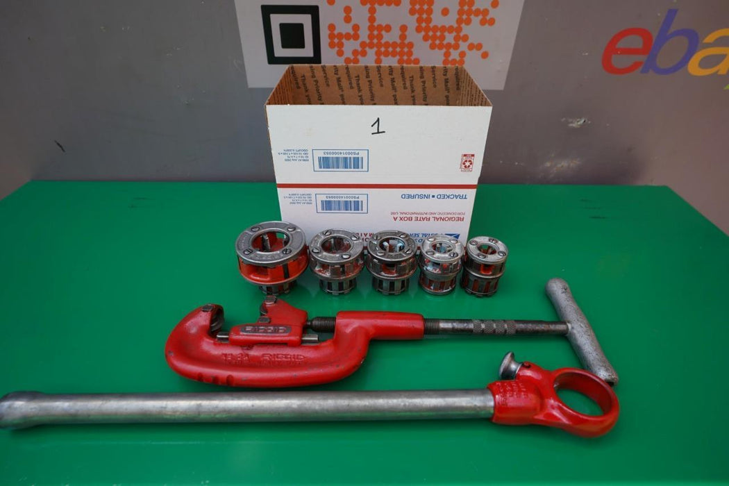 Ridgid 00-R Pipe Threader Die Set 1/4 to 1 Inch Pipe Cutter Great Shape #1