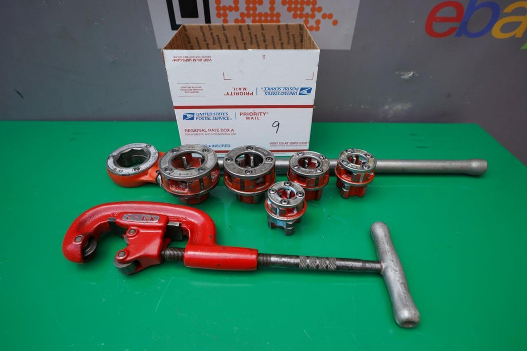 Ridgid 11-R Pipe Threader Die Set 3/8 to 1 1/4 Inch Pipe Cutter Great Shape #9