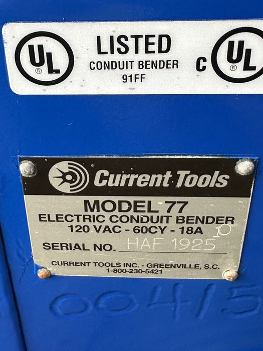 Current Tools 77 Pipe Bender 1/2”-2” Rigid Conduit Bender greenlee 555 🔥