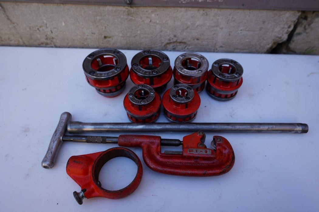 Ridgid 12R Pipe Threader Die Set 1/2 to 2" for 300 1822 535 & Pipe Cutter #3