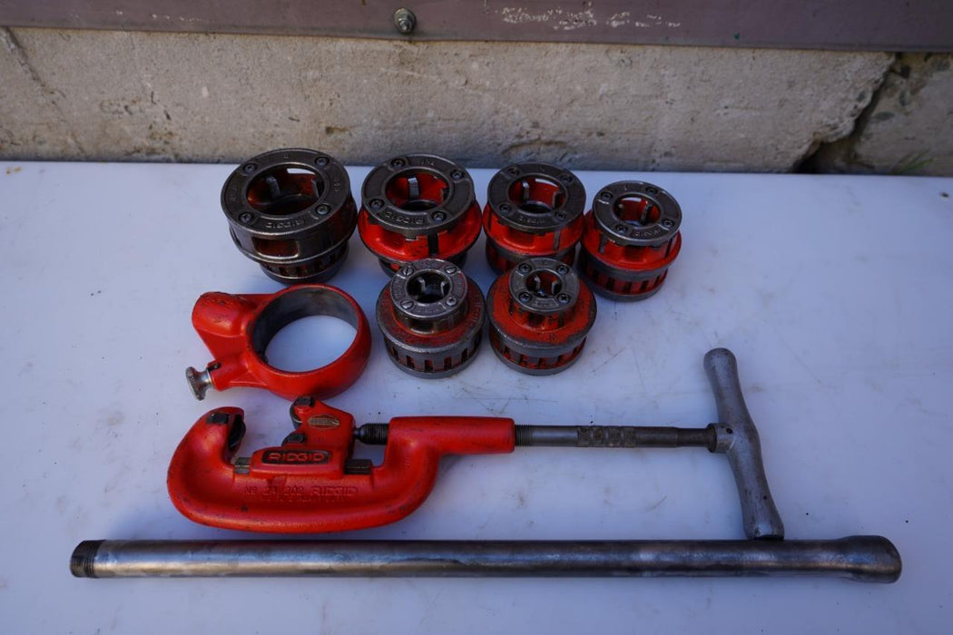 Ridgid 12R Pipe Threader Die Set 1/2 to 2" for 300 1822 535 & Pipe Cutter #5