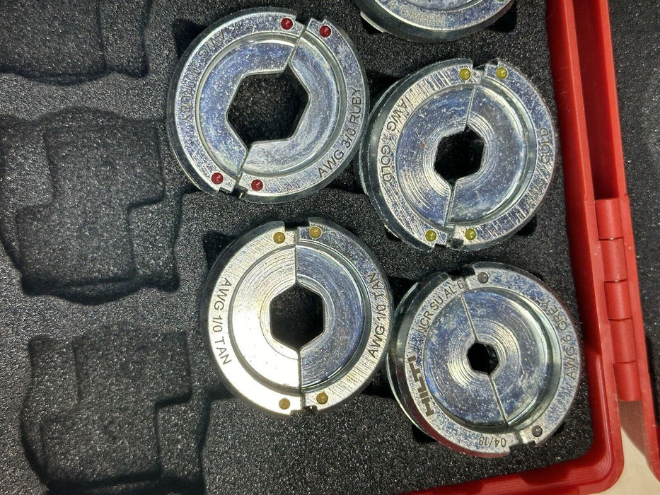 Hilti NCR 6-ton Die Set - Aluminum -  12 Die Set Works With Burndy Greenlee Nice