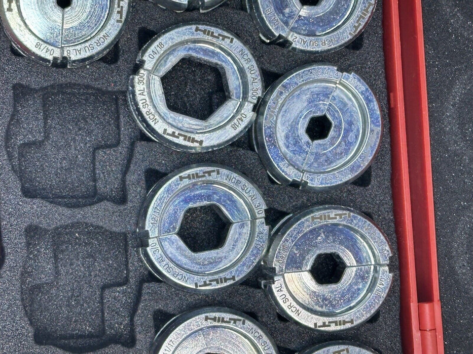 Hilti NCR 6-ton Die Set - Aluminum -  12 Die Set Works With Burndy Greenlee Nice