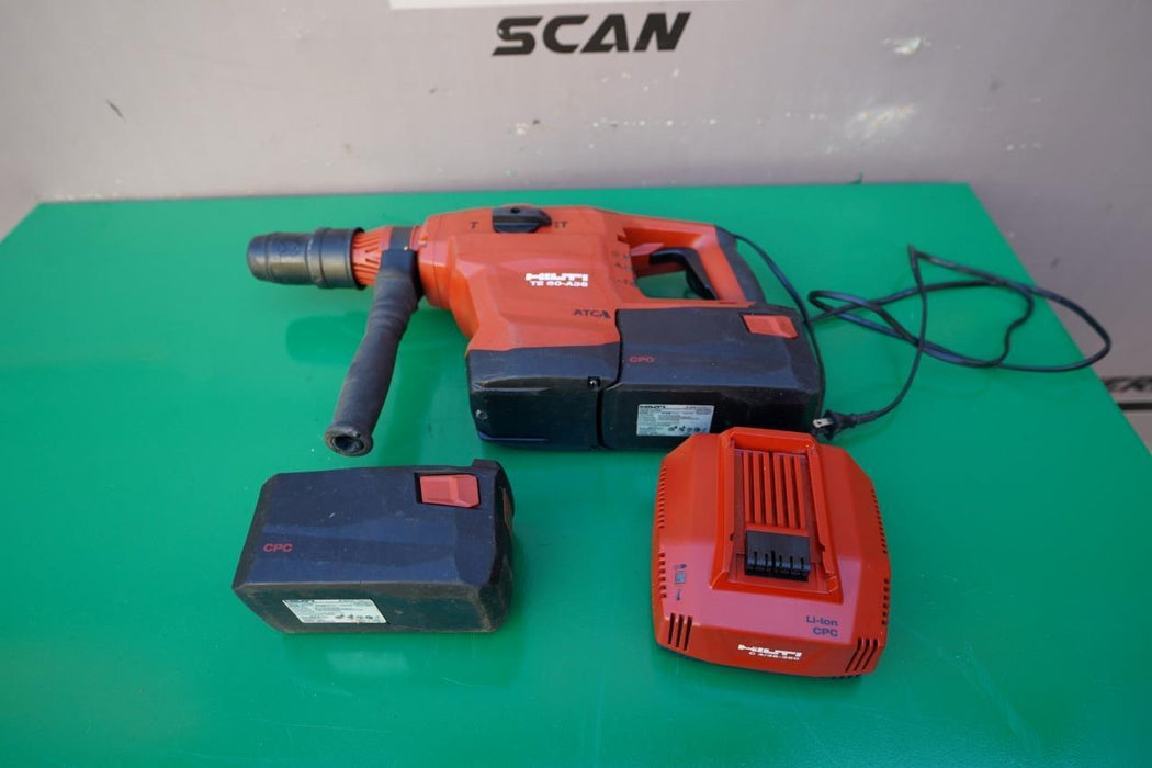 Hilti TE 60-A36 Cordless Rotary Hammer Drill 2 Batteries Charger  Works Fine.