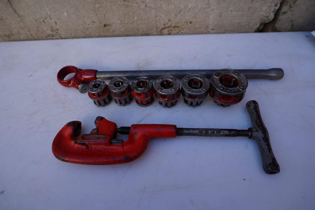 Ridgid 00-R Pipe Threader Die Set 1/8 to 1 Inch Pipe Cutter Great Shape #1