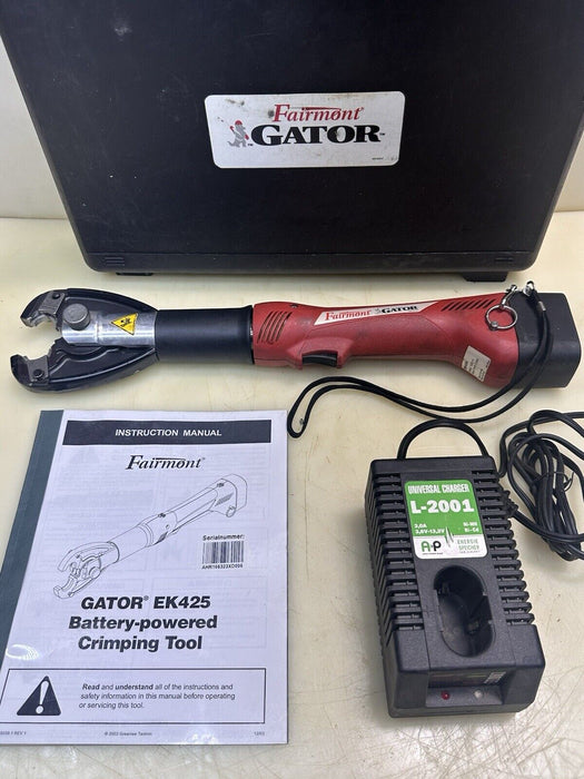 GREENLEE GATOR EK425L 18V CORDLESS CRIMPER (6 Ton) W Battery + Charger Tested!