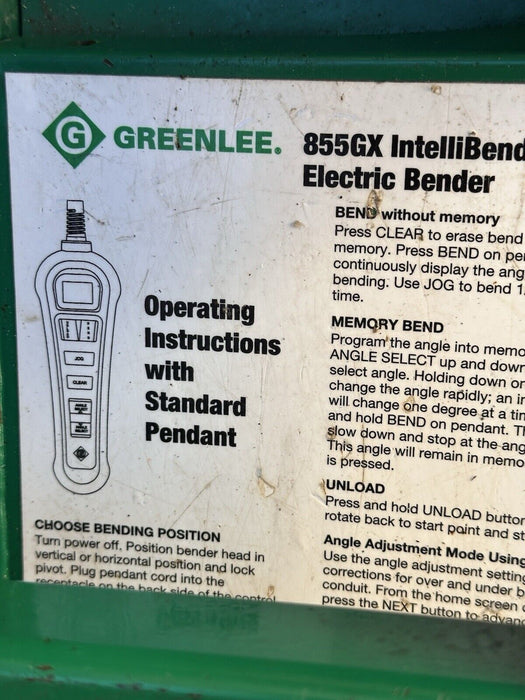 GREENLEE 855GX Conduit Pipe Bender 1/2-2� EMT RIDGID IMC Quad Smart Bender ??