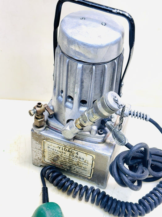 Burndy Y10AC-4 Hydraulic Electric Pump Fluid Filling 10k PSI + Greenlee Pendant