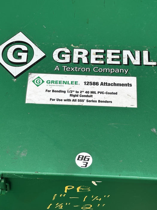 Greenlee 12586 PVC-Coated Rigid Shoe Group 1/2-2” for 555 Bender Series Mint #3