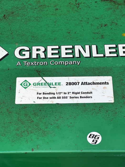 Greenlee 28008 Rigid Shoe Group 1/2"-2" fits 555CX, 555DX, 555C Bender Mint!!!