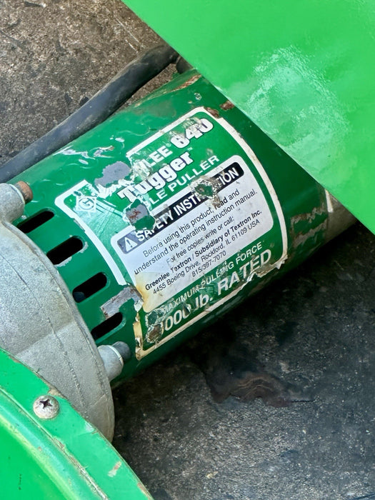 Greenlee 4000 lb 640 Wire Cable Tugger Puller, Late Model + Rope & Wire Stands!!