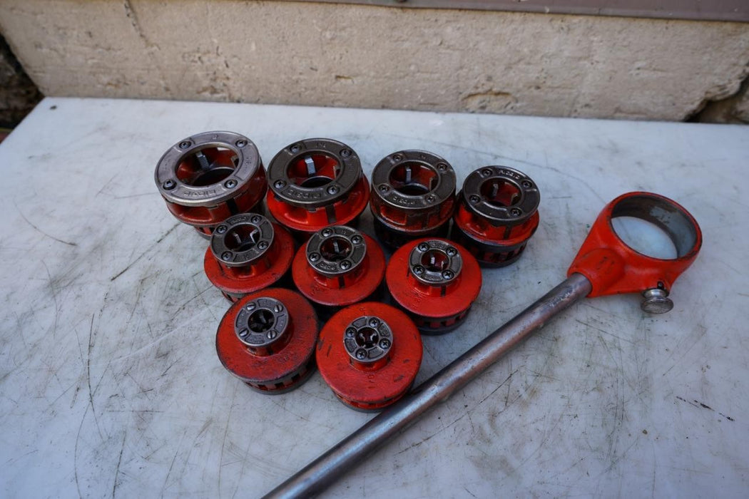 Ridgid 12-R Die Set Pipe Threader Treading Machine 1/8 to 2 inch Great Shape #5