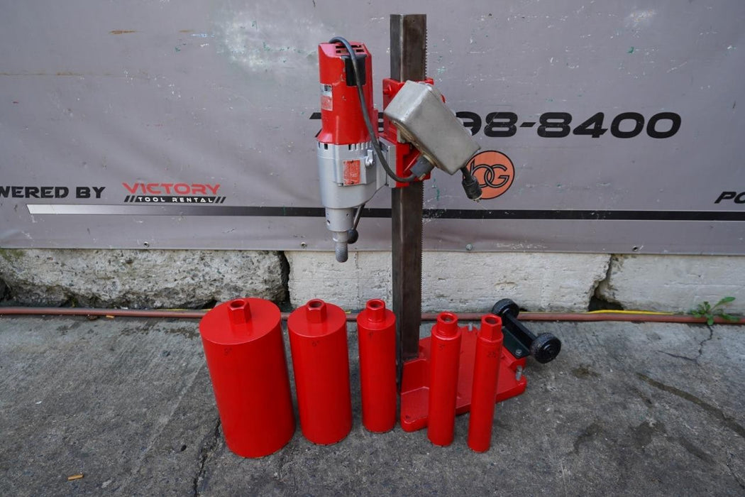 Milwaukee Core Drill Rig with Bits.  2 1/2 " 3" 4" 6" 8"  Works Fine.  #1