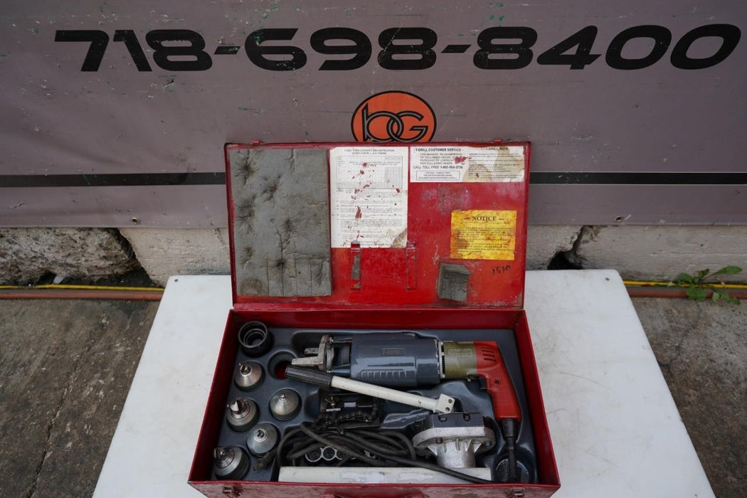 T-Drill T-55 Copper Pipe Drill Tee Forming w/ Bits  Notcher. NICE SET.