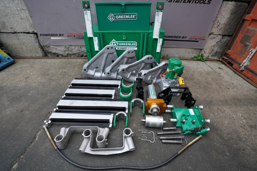 Greenlee 881 2 1/2 to 4 inch EMT IMC Rigid Conduit Pipe Bender with 1802 Table bg2