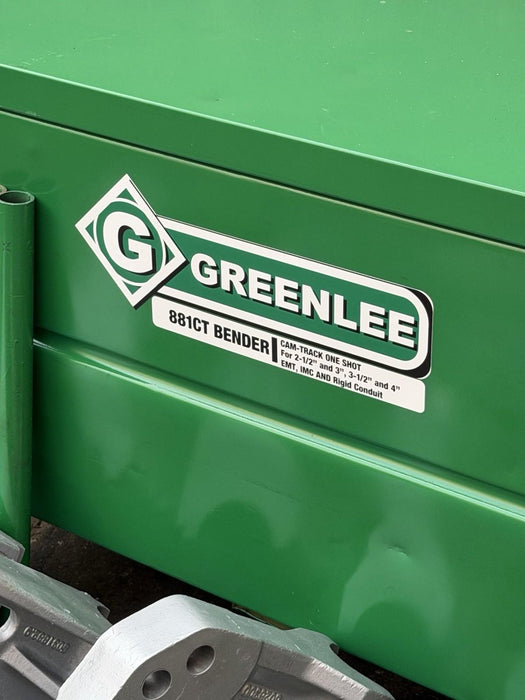 Greenlee 881CT Cam Track Bender 2.5”-4” Rigid EMT 980 Pump 1813 Table + Warranty