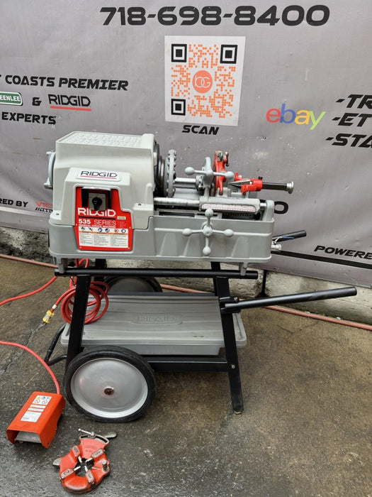 Ridgid 535 V3 Pipe Threader 1/2"-2" Threading Machine 811A Dies Cart Excellent!!