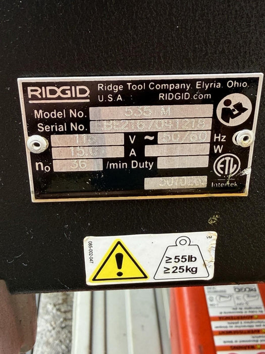 Ridgid 535 V3 Pipe Threader 1/2"-2" Threading Machine 811A Dies Cart Excellent!!