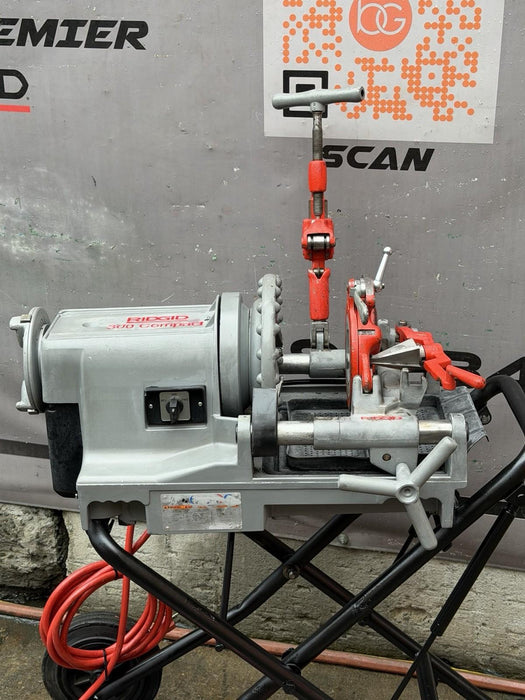 Ridgid 300 Compact Pipe Threader, Rolling Cart, (2) 811a 1/2 - 2" Dies 1224, 535