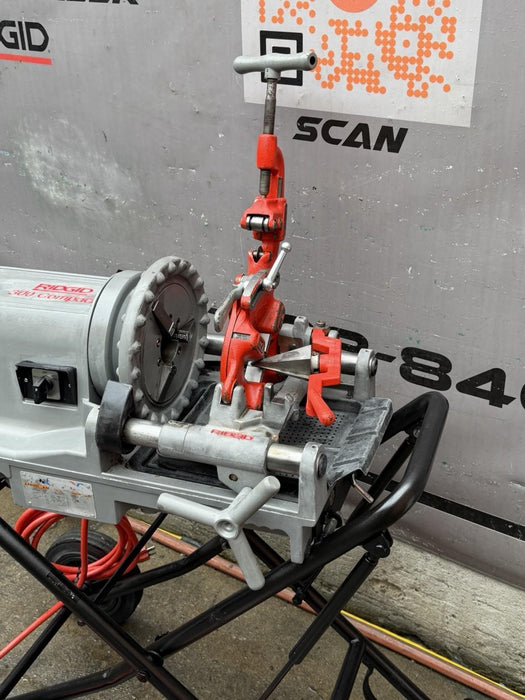 Ridgid 300 Compact Pipe Threader, Rolling Cart, (2) 811a 1/2 - 2" Dies 1224, 535