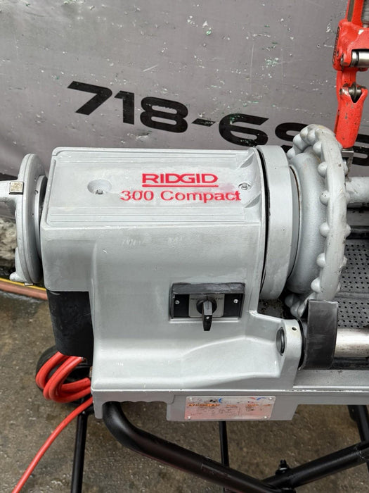 Ridgid 300 Compact Pipe Threader, Rolling Cart, (2) 811a 1/2 - 2" Dies 1224, 535