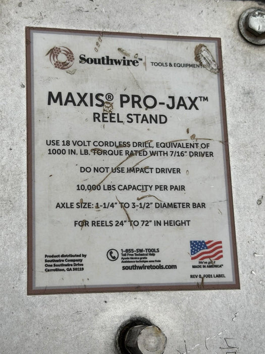 Southwire MPJ-02 Maxis PRO-JAX 10,000 lb Portable Reel Stand Set Pair #1
