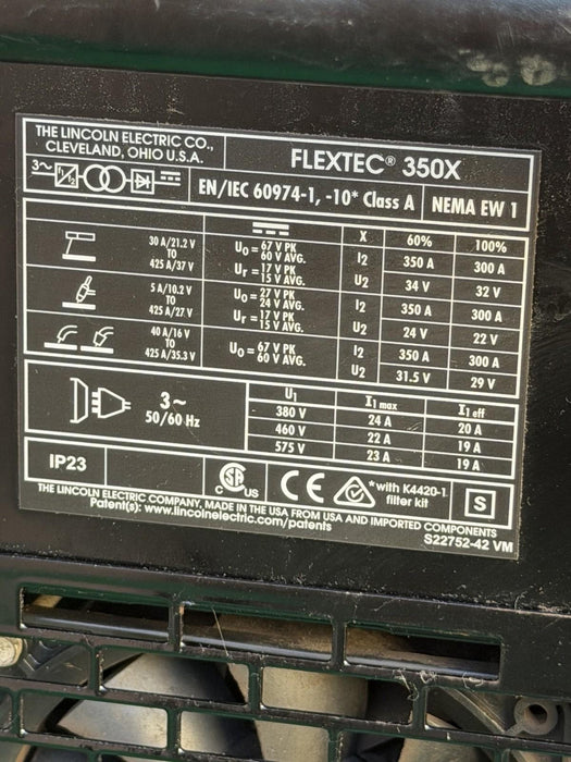 Lincoln Flextec 350X Construction Power Connect Welder K4271-1 Crosslink