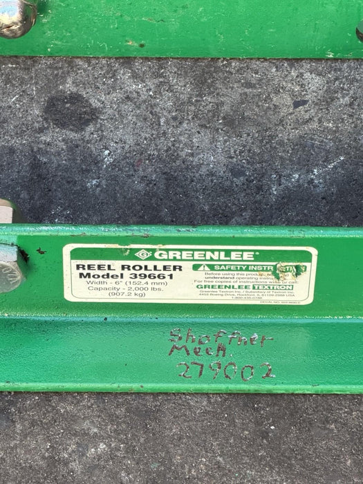 2 Greenlee 39661 Roller Assembly Reel 6in 2000lb Capacity 48in Length Pair
