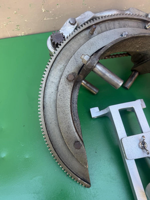 Mathey Dearman 1SA Saddle Pipe Cutting & Beveler Machine 3"-8", Bridge & Dogs #4