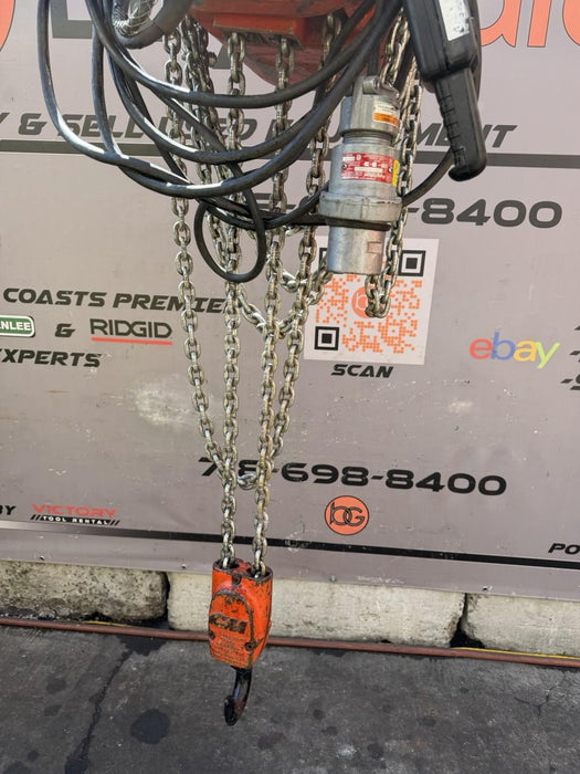 CM LODESTAR 2 TON ELECTRIC CHAIN HOIST 240v / 480v 3 Phase, 25’ Chain Length