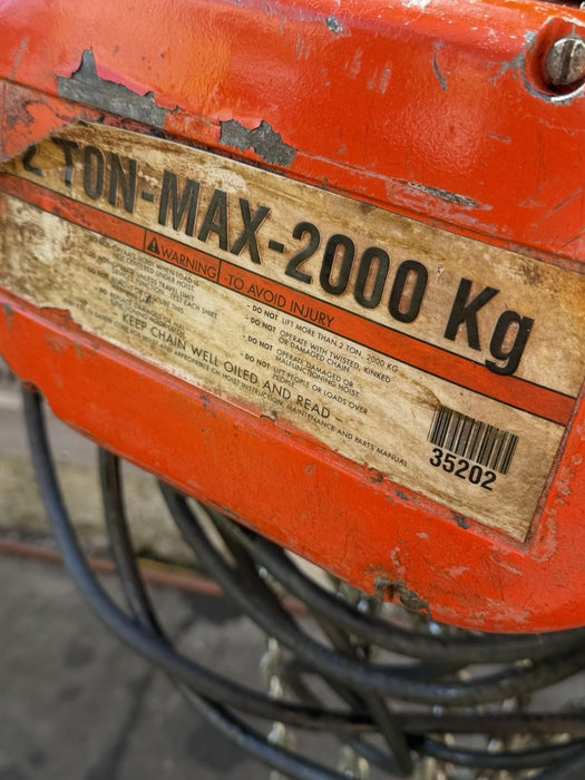 CM LODESTAR 2 TON ELECTRIC CHAIN HOIST 240v / 480v 3 Phase, 25’ Chain Length