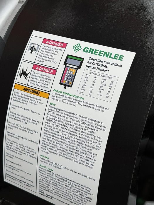 Greenlee 855 Electric Smart Bender 1/2” to 2” Rigid IMC EMT **WORKS GREAT**