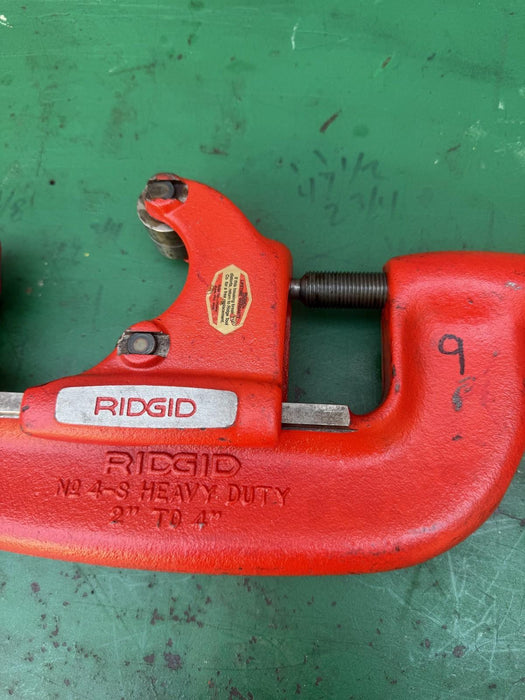 Ridgid No. 4-S Heavy Duty Pipe Cutter, 2" to 4" Pipe Used / Works Good #9