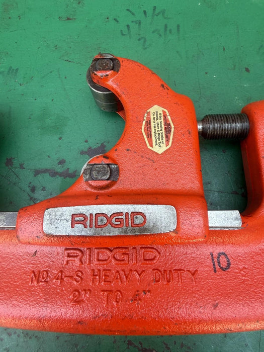 Ridgid No. 4-S Heavy Duty Pipe Cutter, 2" to 4" Pipe Used / Works Good #10
