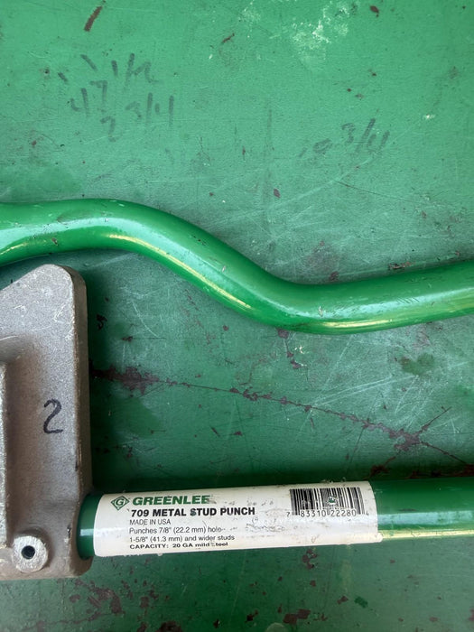 Greenlee 709 Metal Stud Punch Knock Out Tool  7/8" Hole  Heavy Duty  USA #2