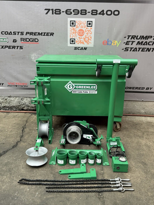 Greenlee 6001 6000 LBS Super Tugger Cable Puller Set Great Condition BG1