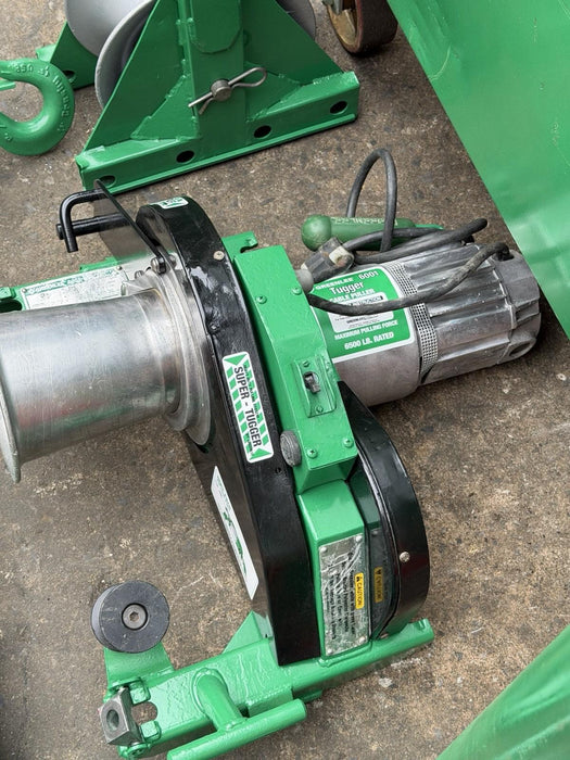 Greenlee 6001 6000 LBS Super Tugger Cable Puller Set Great Condition BG1