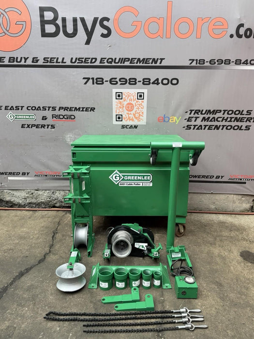 Greenlee 6001 6000 LBS Super Tugger Cable Puller Set Great Condition BG1