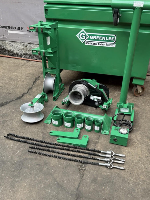 Greenlee 6001 6000 LBS Super Tugger Cable Puller Set Great Condition BG1