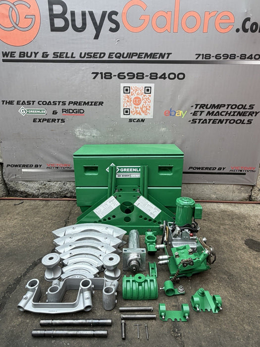 Greenlee 885 Hydraulic Pipe Bender 1-1/4 - 5 Rigid IMC, 960 Pump 1802 Table Mint bg3