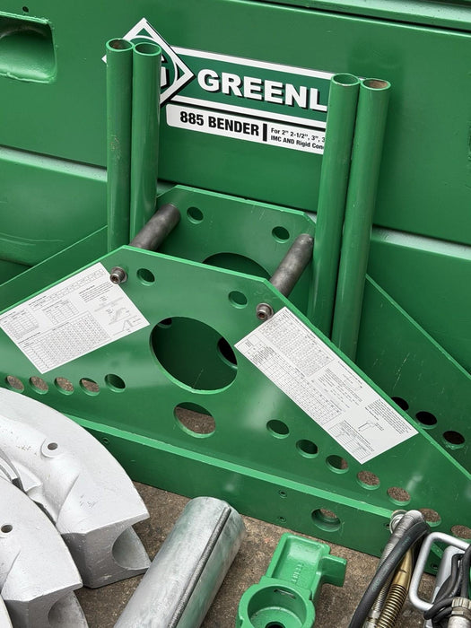 Greenlee 885 Hydraulic Pipe Bender 1-1/4 - 5 Rigid IMC, 960 Pump 1802 Table Mint bg3