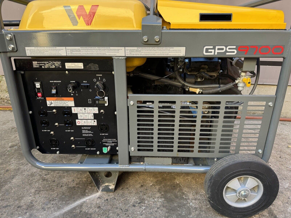 Wacker Neuson GPS9700  10,000 Watt Portable Generator Wheels 25 HRS