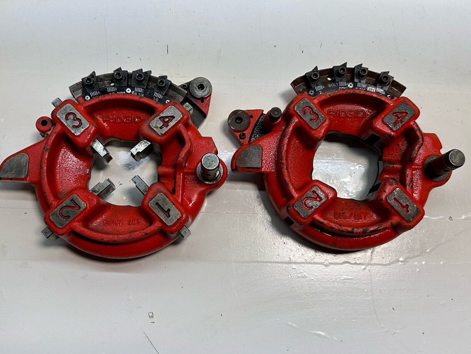 (2) RIDGID 84532 817 UNIVERSAL RIGHT HAND OILING DIE HEAD 1-2" - Semi Automatic