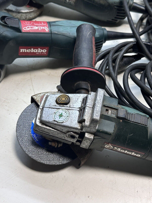 Lot Of 4 Corded Metabo 4-1/2" Angle Grinders With Blades