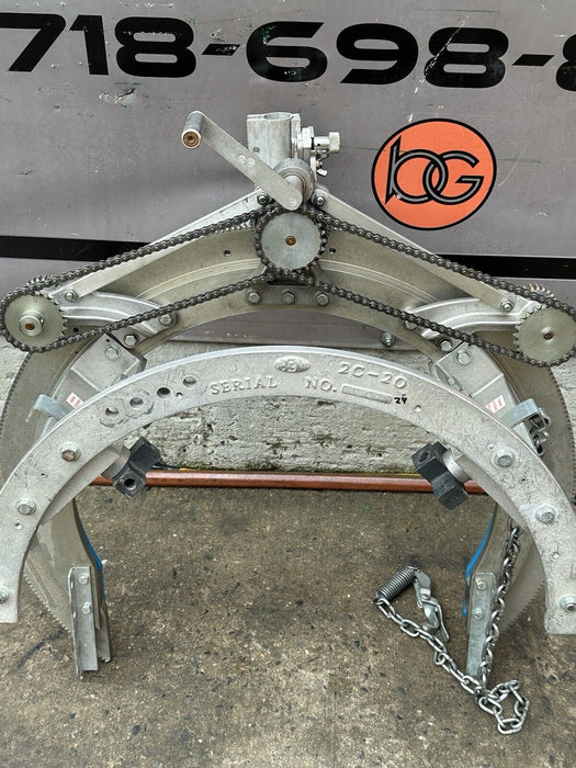 H&M 2C-20 Pipe Beveling Saddle Machine 12 - 20" + Bridge ,  Dogs, Chain Nice #29