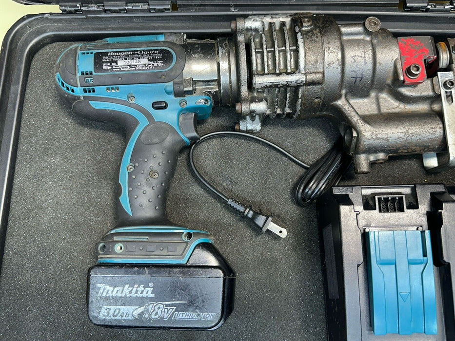 Hougen-Ogura Electro-Hydraulic Cordless 18V Punch Pro Model 76000PR Battery # 1