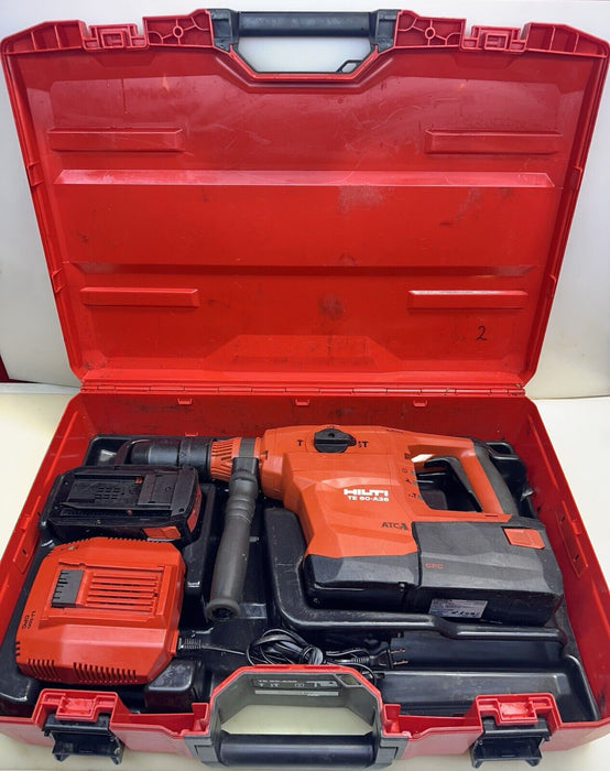 HILTI CORDLESS ROTARY HAMMER  DRILL TE 60- A36, (2) 3-9AH BATTERIES + CHARGER #2