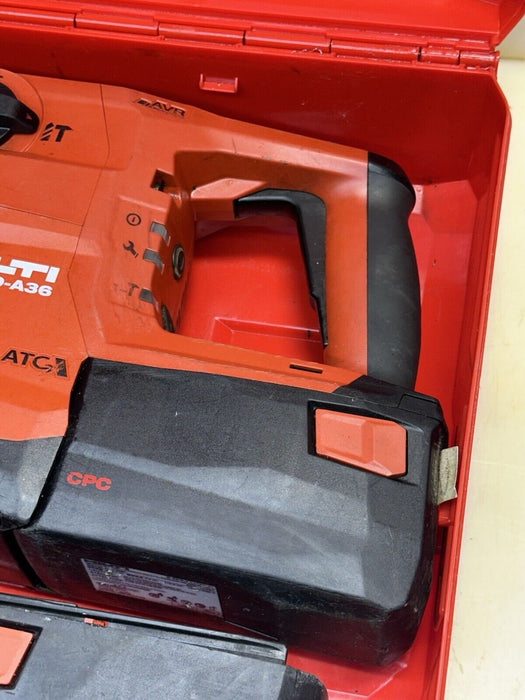 HILTI CORDLESS ROTARY HAMMER  DRILL TE 60- A36, (2) 3-9AH BATTERIES + CHARGER #4